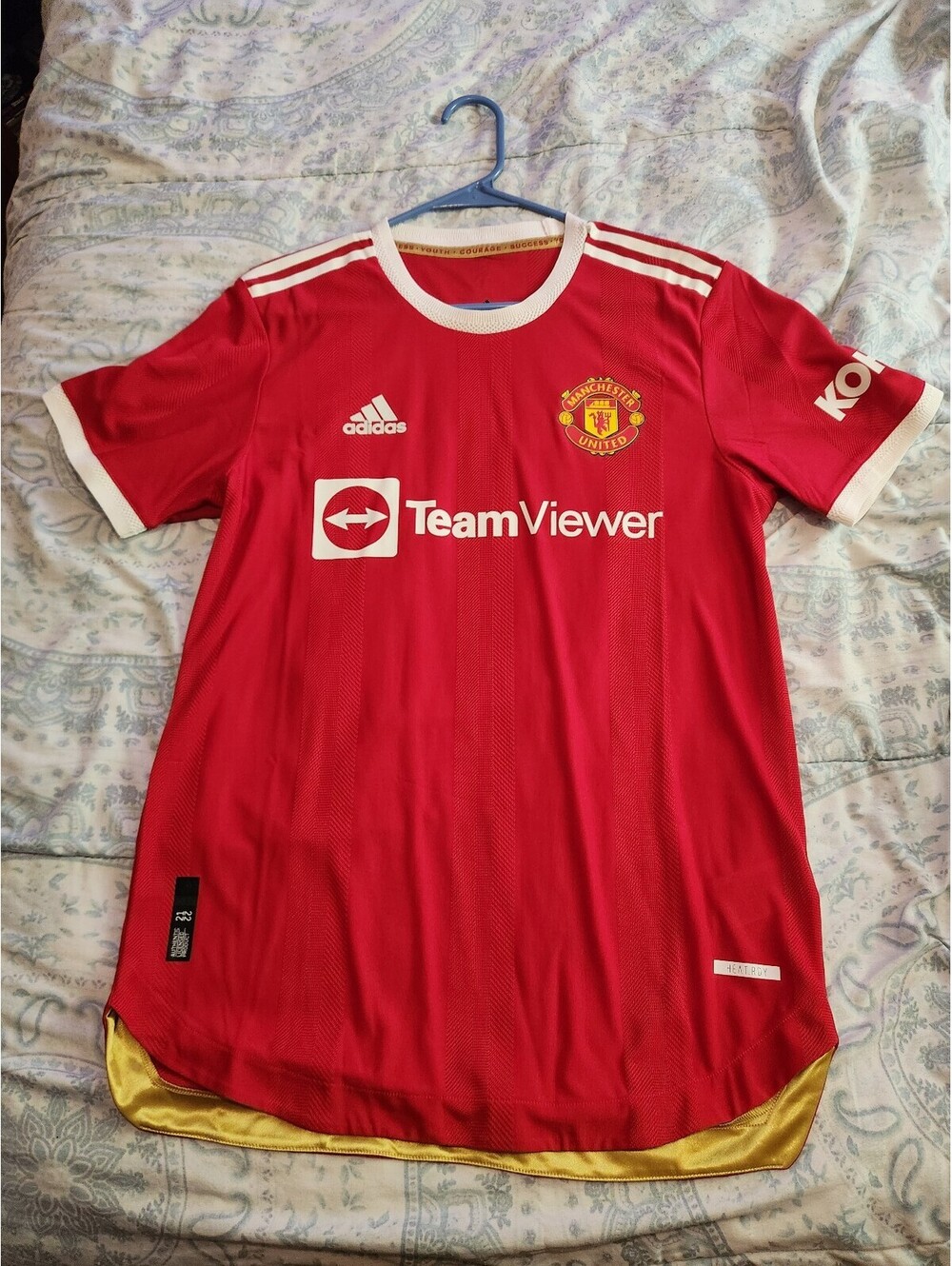 Manchester United 2021/2022 Player Version England Home Soccer Jersey Size M